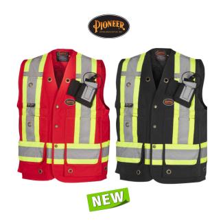 CSA 100% COTTON DUCK SURVEYOR'S SAFETY VEST - SNAP CLOSURE